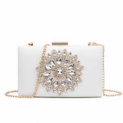 Flower Rhinestone Evening Bag Clutch Purse Wedding Party Handbag