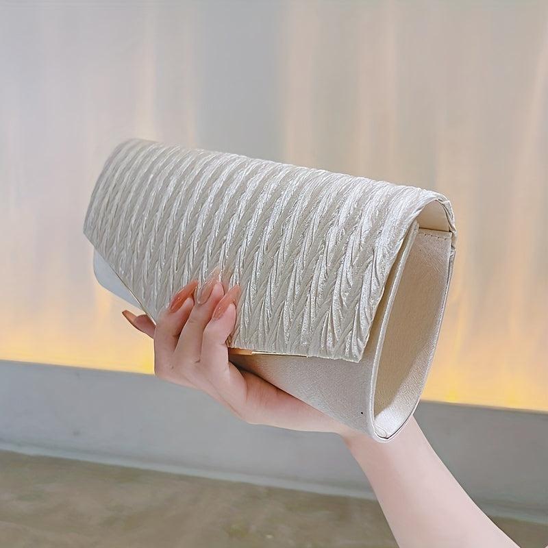 Pleated Envelope Clutch Bag Dinner Purse for Wedding Party Prom