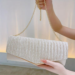 Pleated Envelope Clutch Bag Dinner Purse for Wedding Party Prom