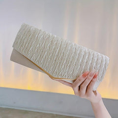 Pleated Envelope Clutch Bag Dinner Purse for Wedding Party Prom