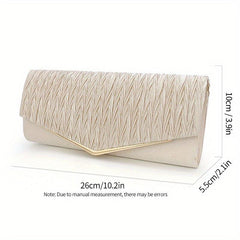 Pleated Envelope Clutch Bag Dinner Purse for Wedding Party Prom