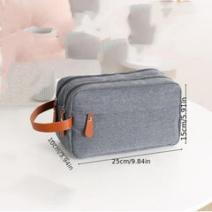 Double Layer Toiletry Bag for Short Trips - Portable Lightweight Handbag