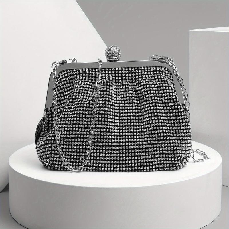 Rhinestone Evening Bag Chain Clutch for Prom Wedding