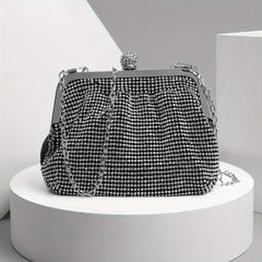 Rhinestone Evening Bag Chain Clutch for Prom Wedding