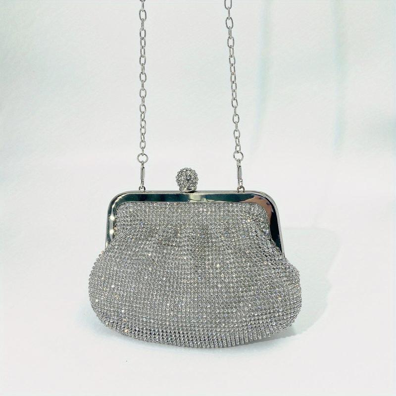 Rhinestone Evening Bag Chain Clutch for Prom Wedding