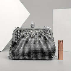 Rhinestone Evening Bag Chain Clutch for Prom Wedding