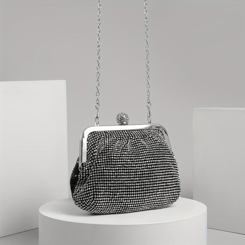 Rhinestone Evening Bag Chain Clutch for Prom Wedding