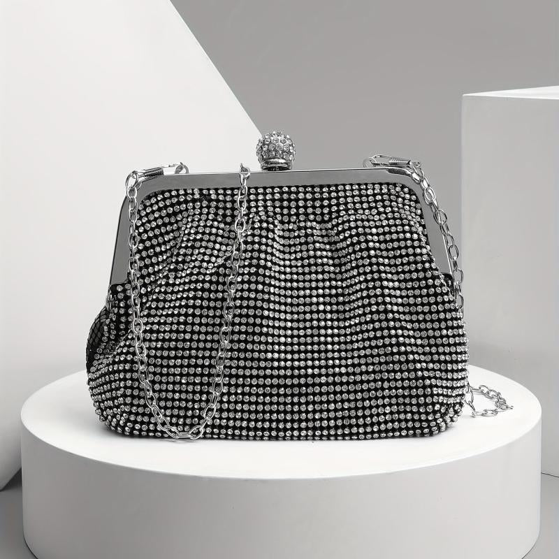 Rhinestone Evening Bag Chain Clutch for Prom Wedding