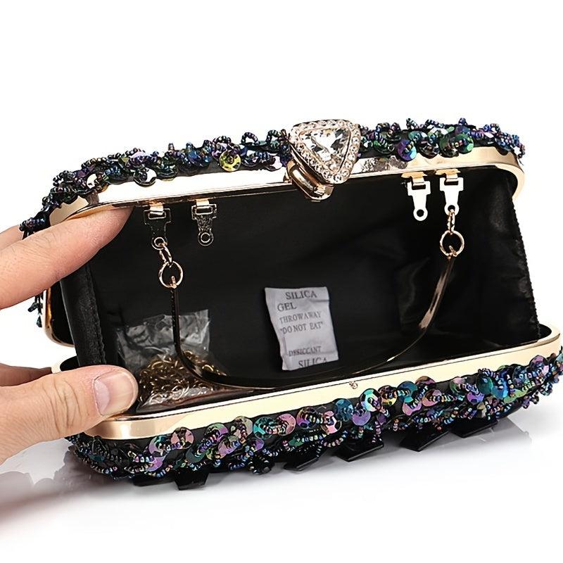 Colorful Sequins Clutch Purse Embroidery Evening Bag For Women Handbag