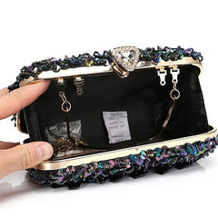 Colorful Sequins Clutch Purse Embroidery Evening Bag For Women Handbag