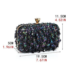Colorful Sequins Clutch Purse Embroidery Evening Bag For Women Handbag