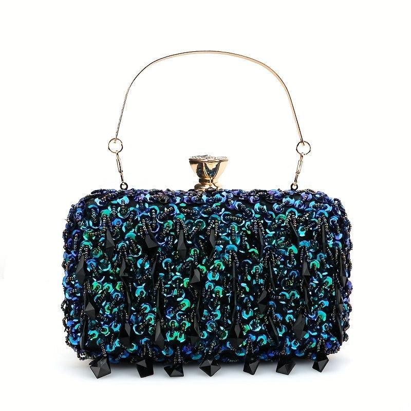Colorful Sequins Clutch Purse Embroidery Evening Bag For Women Handbag