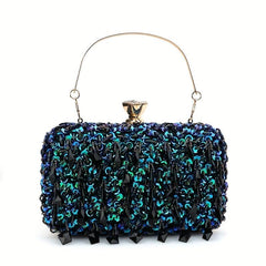 Colorful Sequins Clutch Purse Embroidery Evening Bag For Women Handbag