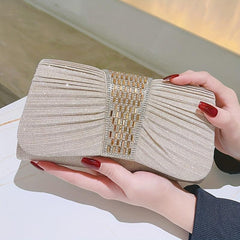 Glitter Ruched Evening Bag Sparkling Clutch Purse for Women