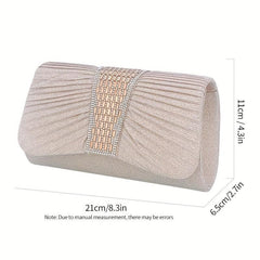 Glitter Ruched Evening Bag Sparkling Clutch Purse for Women