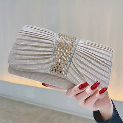 Glitter Ruched Evening Bag Sparkling Clutch Purse for Women