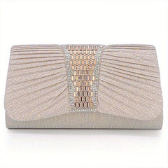 Glitter Ruched Evening Bag Sparkling Clutch Purse for Women