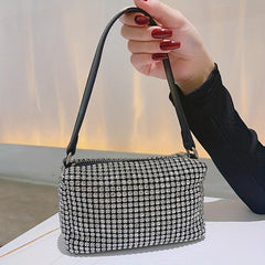 Rhinestone Bucket Shoulder Bag Glitter Clutch Purse for Party