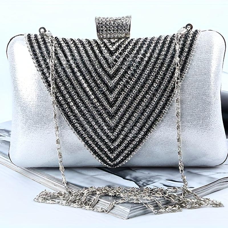 Glitter Rhinestone Evening Clutch Dinner Purse For Wedding Party Prom
