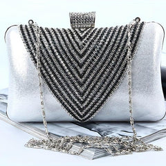 Glitter Rhinestone Evening Clutch Dinner Purse For Wedding Party Prom