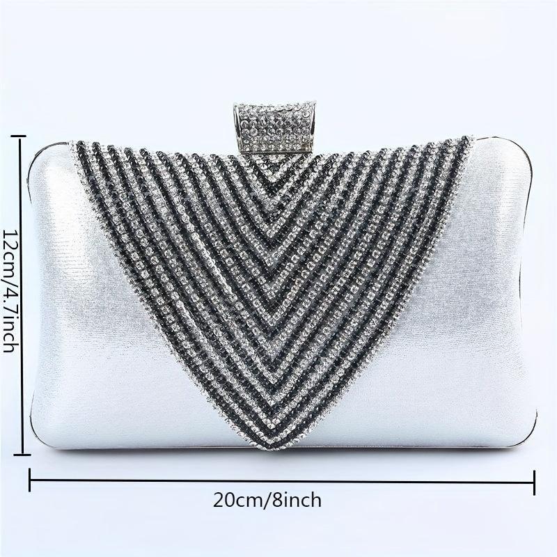 Glitter Rhinestone Evening Clutch Dinner Purse For Wedding Party Prom