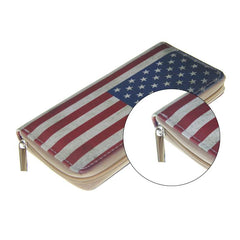Flag Pattern Long Wallet Independence Clutch Purse