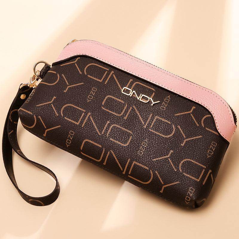 ONDY Letter Graphic Clutch Purse Women's PVC Long Wallet