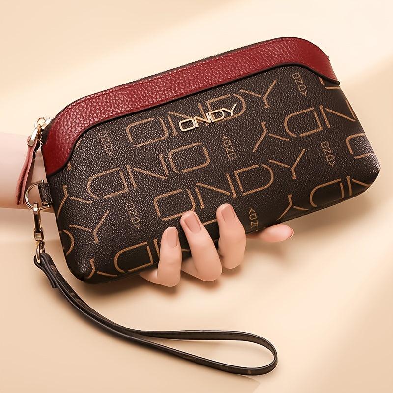 ONDY Letter Graphic Clutch Purse Women's PVC Long Wallet
