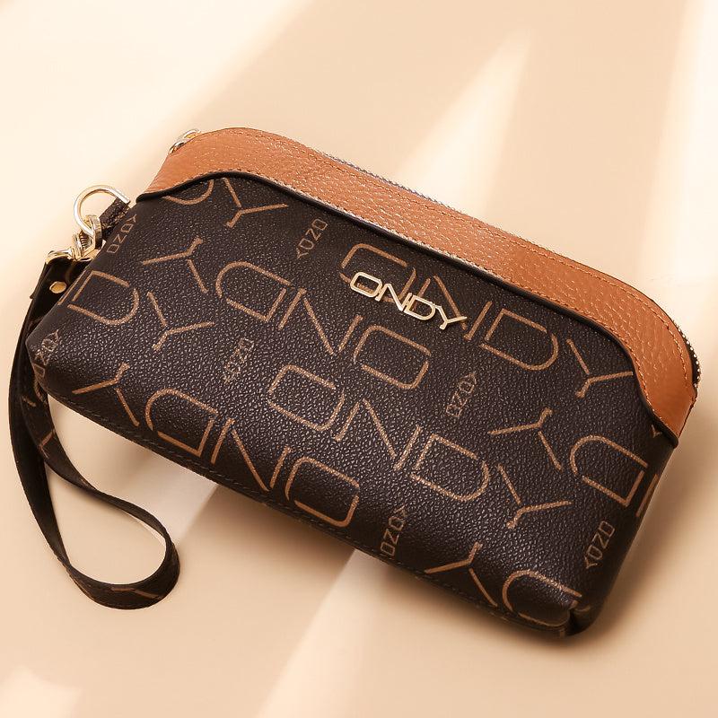 ONDY Letter Graphic Clutch Purse Women's PVC Long Wallet