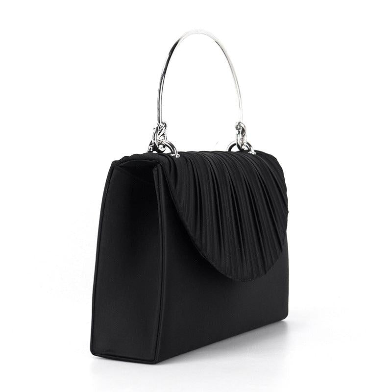 Satin Clutch Purse Top Ring Handbag for Wedding Party