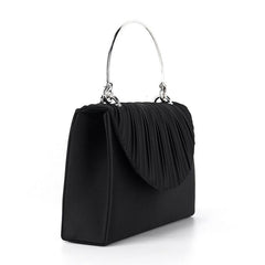 Satin Clutch Purse Top Ring Handbag for Wedding Party
