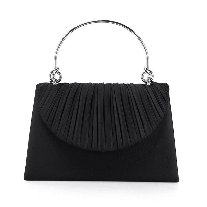 Satin Clutch Purse Top Ring Handbag for Wedding Party