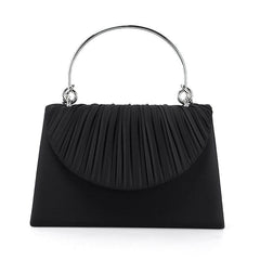 Satin Clutch Purse Top Ring Handbag for Wedding Party