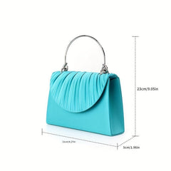 Satin Clutch Purse Top Ring Handbag for Wedding Party