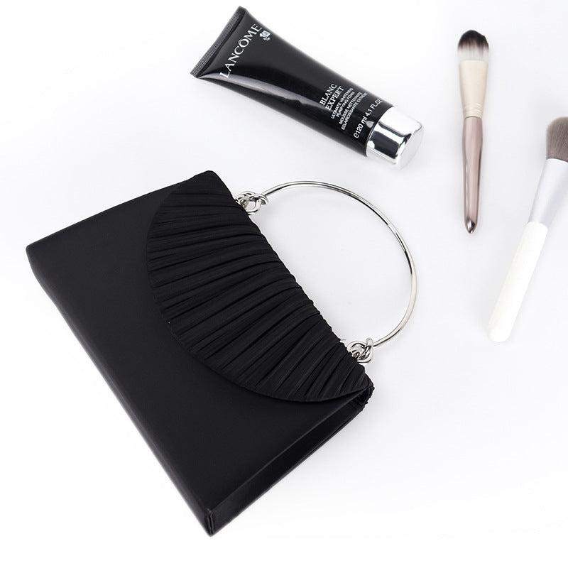 Satin Clutch Purse Top Ring Handbag for Wedding Party