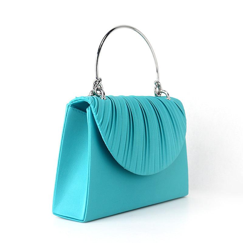 Satin Clutch Purse Top Ring Handbag for Wedding Party