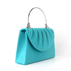 Satin Clutch Purse Top Ring Handbag for Wedding Party