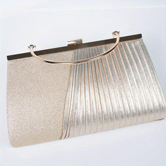 Satin Ruched Evening Bag Glitter Clutch Purse For Banquet Party Prom