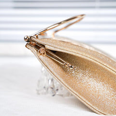Satin Ruched Evening Bag Glitter Clutch Purse For Banquet Party Prom