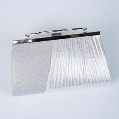 Satin Ruched Evening Bag Glitter Clutch Purse For Banquet Party Prom