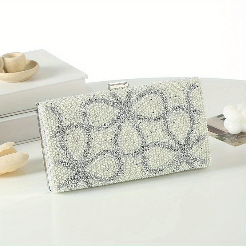 Rhinestone Decor Clutch Wallet Evening Bag For Party