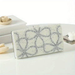 Rhinestone Decor Clutch Wallet Evening Bag For Party