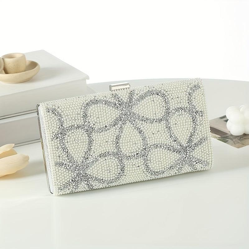 Rhinestone Decor Clutch Wallet Evening Bag For Party