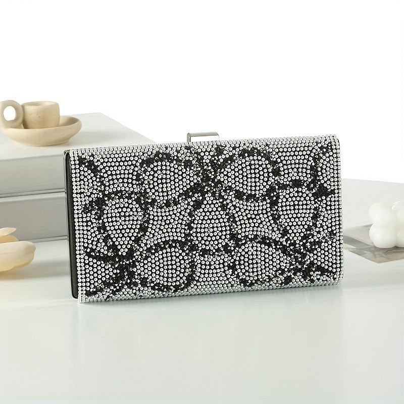 Rhinestone Decor Clutch Wallet Evening Bag For Party
