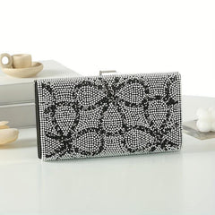 Rhinestone Decor Clutch Wallet Evening Bag For Party