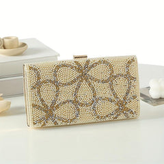 Rhinestone Decor Clutch Wallet Evening Bag For Party