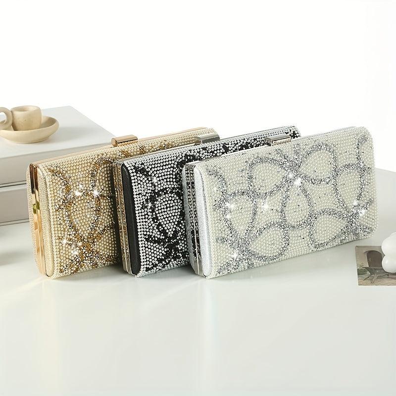 Rhinestone Decor Clutch Wallet Evening Bag For Party