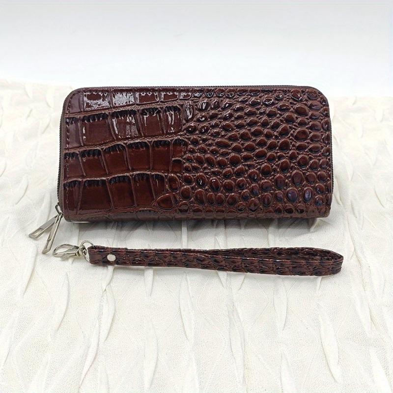 Crocodile Embossed Purse Large Coin Purse Women's Credit Card Holder