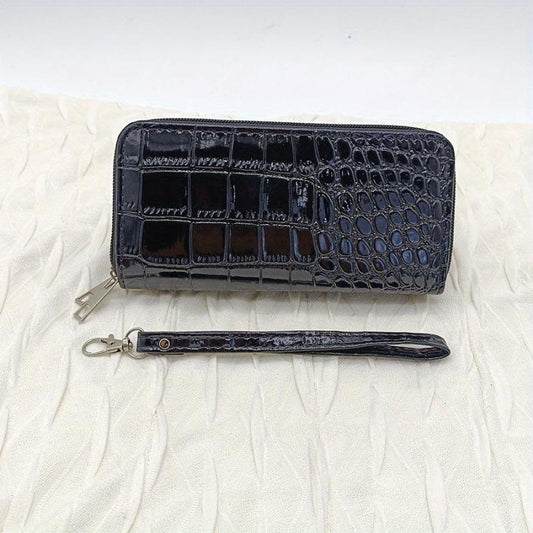 Crocodile Embossed Purse Large Coin Purse Women's Credit Card Holder
