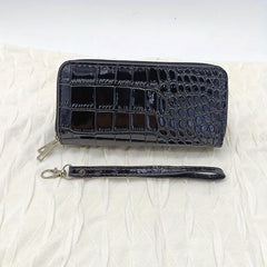Crocodile Embossed Purse Large Coin Purse Women's Credit Card Holder